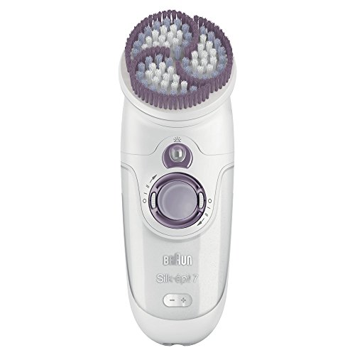 Braun Silk-épil 7 SkinSpa 7951 - Depiladora utilizable bajo el agua, recargable, con cepillo de exfoliación sónica y 4 accesorios incluidos