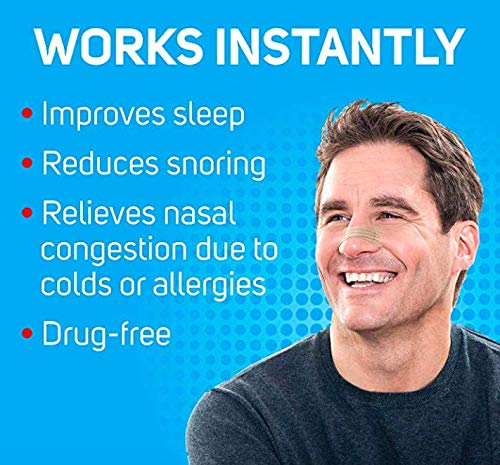 Breathe Strips Alivio de la congestión, tiras nasales antidrogas libres de drogas, 30 tiras (Beige)