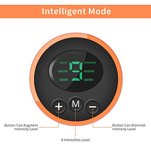 Breett Estimulador Abdominal, ABS Electroestimulador Muscular Recargable, Estimulador Muscular Abdominales Cinturón para Bdomen/Brazo/Piernas/Glúteos,Almohadillas de Gel 16pcs