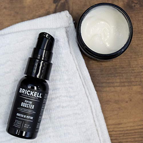 Brickell Men 's Protein Peptides Booster para hombres, para el rostro para reafirmar y restaurar la piel, aumentar la producción de colágeno y combatir el envejecimiento.85 oz, sin perfume