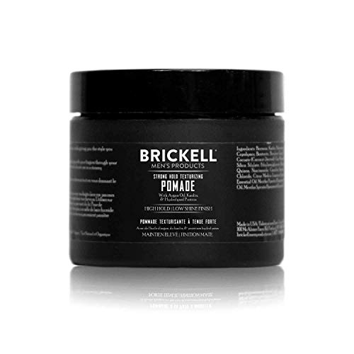 Brickell Men's Pomada Texturizante de Fijación Fuerte para Hombres, Natural y Orgánica, Pomada de Fibra Flexible, 59 Mililitros, Perfumada
