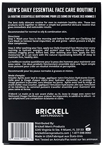 Brickell Men's Products – Rutina Esencial de Cuidado Facial Diario I - Gel Limpiador Facial y Loción Hidratante Facial - Natural y Orgánico