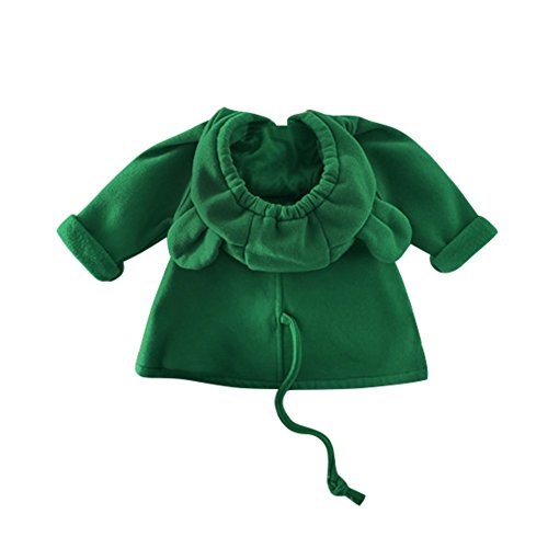 Brightup Otoño primavera, Abrigo de niña pequeña con capucha chaqueta caliente para 0-5 años, Cárdigan de lana