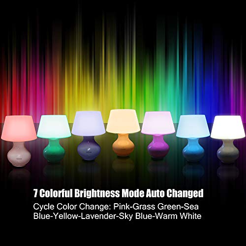 Brilex Lámpara de mesa Eye Caring con Control Táctil y Control Remoto, 3 Modos de Iluminación, Temporizador Automático Luz Nocturna Recargable para Niños, Enfermería del Bebé, Dormitorio