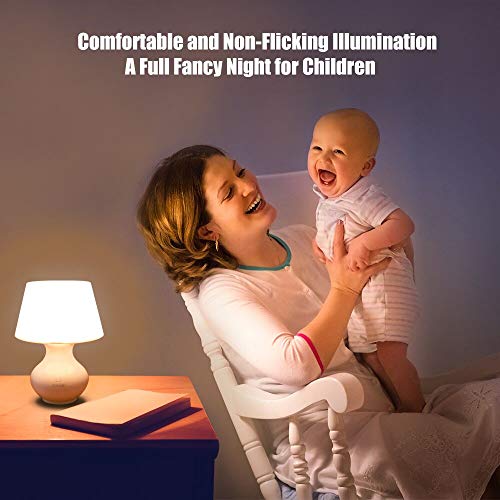 Brilex Lámpara de mesa Eye Caring con Control Táctil y Control Remoto, 3 Modos de Iluminación, Temporizador Automático Luz Nocturna Recargable para Niños, Enfermería del Bebé, Dormitorio