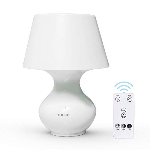 Brilex Lámpara de mesa Eye Caring con Control Táctil y Control Remoto, 3 Modos de Iluminación, Temporizador Automático Luz Nocturna Recargable para Niños, Enfermería del Bebé, Dormitorio