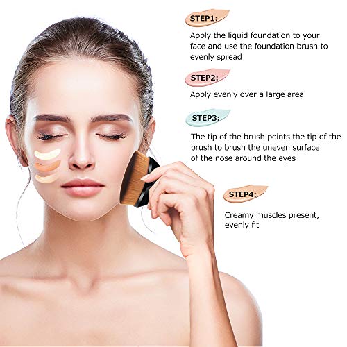 Brocha de Maquillaje, Brocha de Base Brocha Líquida con Cerdas Densas Sintéticas para Mezclar Líquido, Crema, Corrector Premium