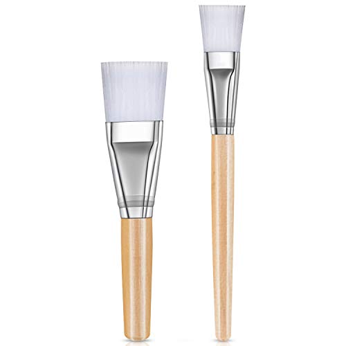 Brocha para máscara facial， 2 piezas de madera natural para máscara facial, cepillos aplicadores faciales para aplicar máscaras faciales, máscaras de ojos, suero o herramienta de maquillaje cosmético
