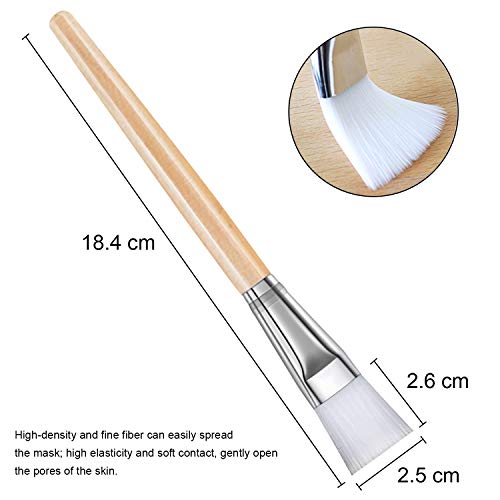 Brocha para máscara facial， 2 piezas de madera natural para máscara facial, cepillos aplicadores faciales para aplicar máscaras faciales, máscaras de ojos, suero o herramienta de maquillaje cosmético