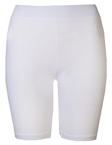 Brody & Co.Pantalones cortos de ciclista de mujer por encima de la rodilla para ir al gimnasio, practicar danza, yoga Blanco blanco S/M