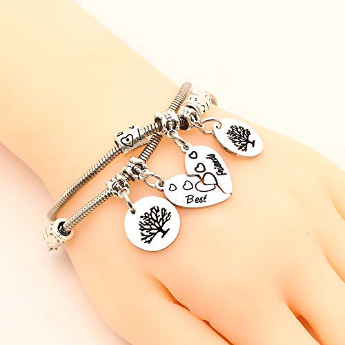 Broken Best Friend Pulseras 2 piezas/set de árbol de la vida pulsera para amigas y mujeres, regalo de cumpleaños