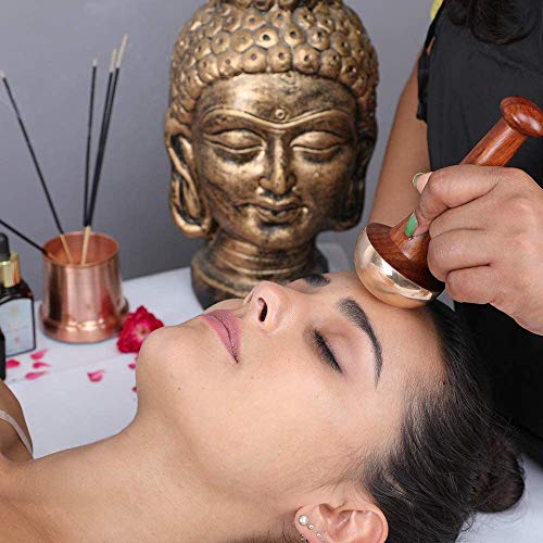 Bronce Capsulada Masajeador De Pies Con Mango De Madera Beneficios de Aleación Metal Masaje para Desintoxicación y Deep Relajación