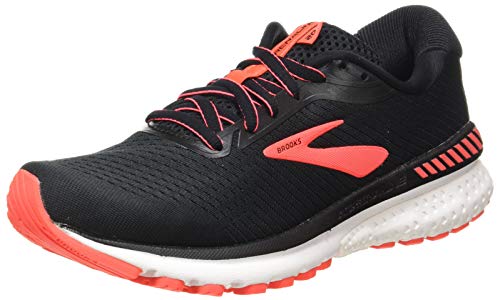 Brooks Adrenaline GTS 20, Zapatillas para Correr para Mujer, Black/Coral/White, 42.5 EU