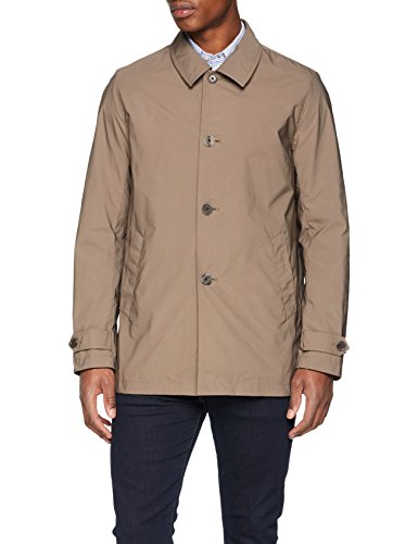 BROOKS BROTHERS Trench Corto BLU Gabardina, Beige (Dark Beige), Large para Hombre