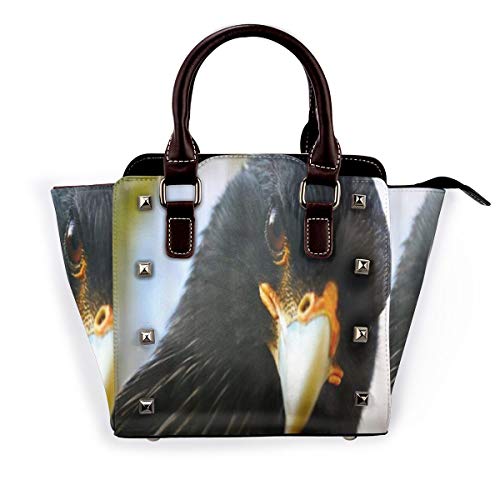 BROWCIN Cabeza de curioso aspecto adulto caracara estriada Phalcoboenus australis Desmontable Moda Tendencia Bolso de las señoras Bolso de hombro
