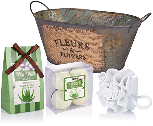 BRUBAKER Cosmetics Set de Baño y Ducha Aloe Vera Set de regalo de 11 piezas en bañera vintage