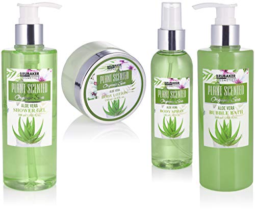 BRUBAKER Cosmetics Set de Baño y Ducha Aloe Vera Set de regalo de 11 piezas en bañera vintage