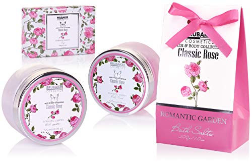 BRUBAKER Cosmetics Set de Baño y Ducha"Classic Rose" - Fragancia de Rosas - Set de Regalo de Belleza 13 piezas en Caja de Regalo Vintage