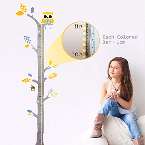 Brunoko vinilos infantiles para habitacion bebe - pegatina medidor de niños para pared - vinilo decorativo medidor infantil pared - vinilo para bebe de árbol Diseñado en España
