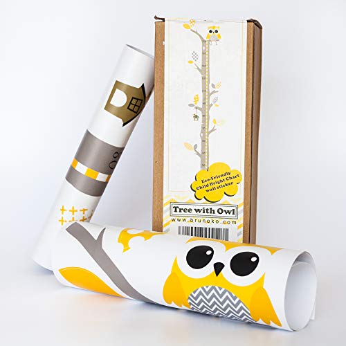 Brunoko vinilos infantiles para habitacion bebe - pegatina medidor de niños para pared - vinilo decorativo medidor infantil pared - vinilo para bebe de árbol Diseñado en España