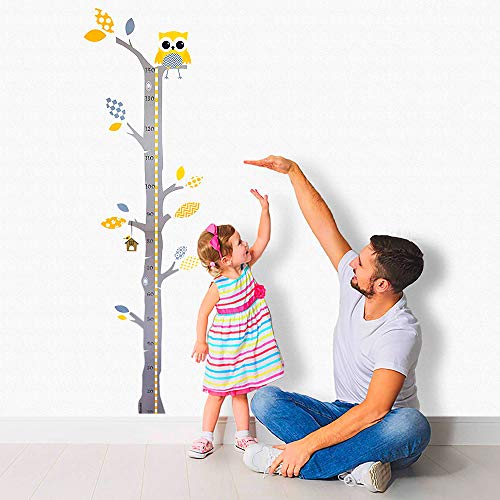 Brunoko vinilos infantiles para habitacion bebe - pegatina medidor de niños para pared - vinilo decorativo medidor infantil pared - vinilo para bebe de árbol Diseñado en España
