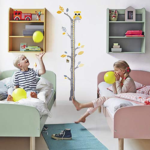 Brunoko vinilos infantiles para habitacion bebe - pegatina medidor de niños para pared - vinilo decorativo medidor infantil pared - vinilo para bebe de árbol Diseñado en España