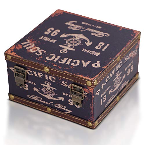 Brynnberg Caja de Madera 15x15x9cm - Cofre del Tesoro Pirata de Estilo Vintage - Hecha a Mano - Diseño Retro - joyero