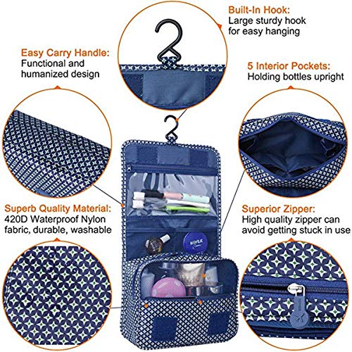 BryTravel Bolsa de Maquillaje portátil con múltiples Compartimento Estrella Azul Marino Normal