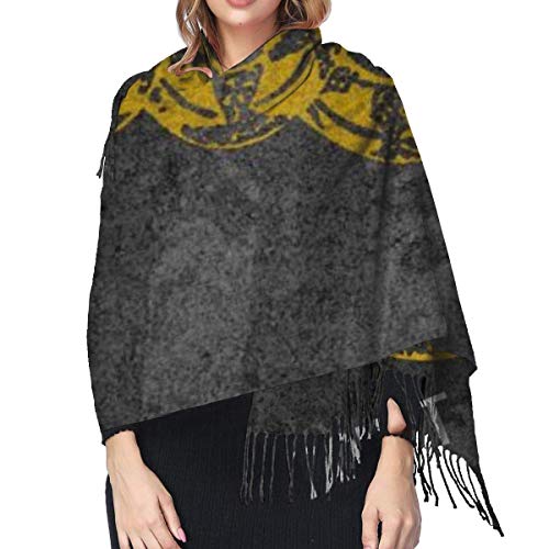 Bufanda de mantón Chales para, Bandera americana Serpiente No me pises Bufanda de cachemira negra para mujeres Hombres Ligero de gran tamaño Moda Suave Bufandas de invierno Abrigo con flecos Chal