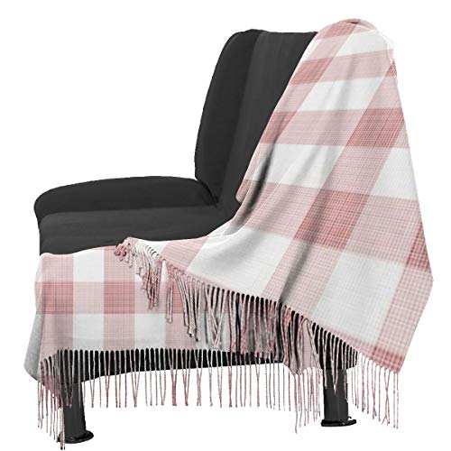 Bufanda Fringe Cachemira de imitación Chal Mujer Estampado de cuadros vichy en colores suaves de picnic en el campo Bufanda de invierno de Cálido Grueso Otoño Invierno para hombre