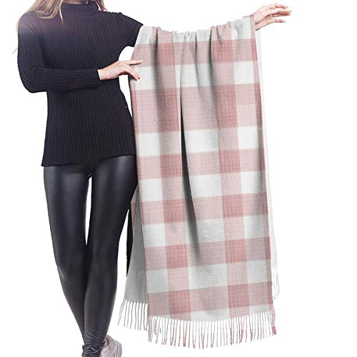 Bufanda Fringe Cachemira de imitación Chal Mujer Estampado de cuadros vichy en colores suaves de picnic en el campo Bufanda de invierno de Cálido Grueso Otoño Invierno para hombre