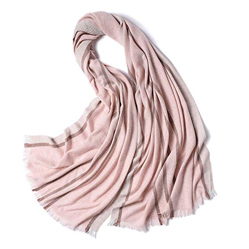 Bufandas Mujer Invierno Grib Grande Chal Cálido ,Bufanda de lana de otoño e invierno para mujer, chal largo británico de doble uso, tiras verticales, Rectangle Foulard Brushes Woman Red Bufanda