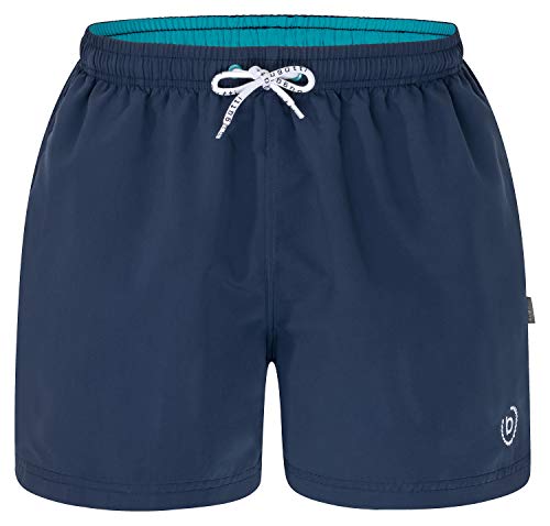 Bugatti® – Bañador moderno para hombre en verde menta, azul marino, naranja, rojo, turquesa o negro Azul marino (interior turquesa). XXXXL