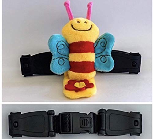 Buggy buddy BEE chest clip Child seat harness safety strap - stop your Houdini escaping , taking their arms out of the harness with Escape-me-not