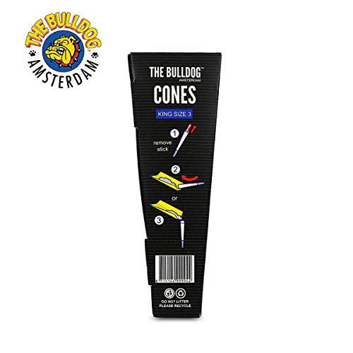Bulldog Amsterdam Conos, Papel Fumar Prerrollados Kingsize, Refer 3 Conos Clásicos y Naturales (Sin Procesar)