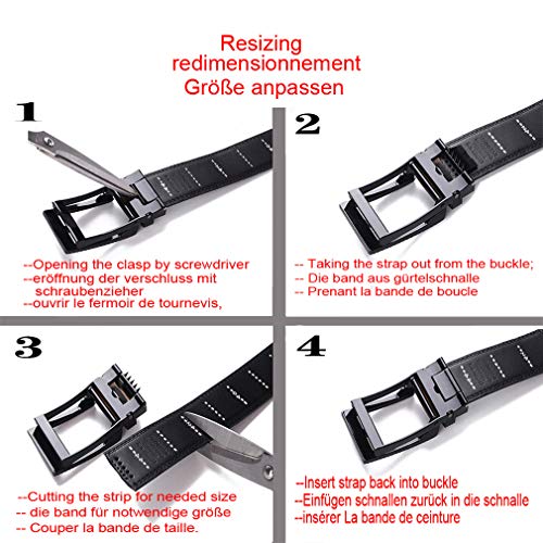 BULLIANT Cinturón Hombre Cuero Automática Cinturón De Hombre 35MM-Tamaño Ajustable