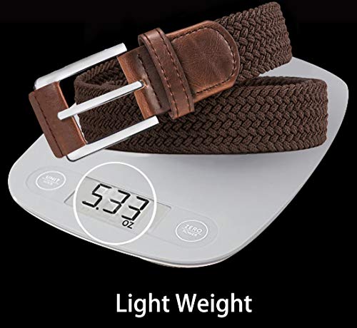 BULLIANT Cinturón Trenzado Elástico,Tejido Extensible Cinturón para Hombres y Mujeres Hebilla de Zinc, Ancho 1 3/8