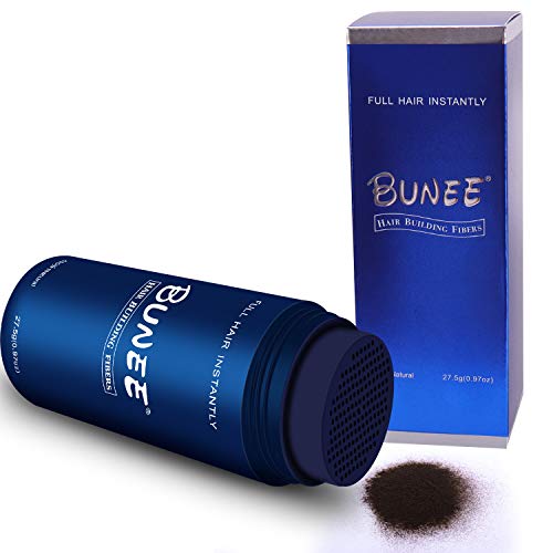 BUNEE Fibras Capilares Marron Oscuro 27,5 gr - Caida Cabello Hombre - Keratin Fibers - Disimular Calvicie Al Instante Con Polvo de Queratina 100% Natural