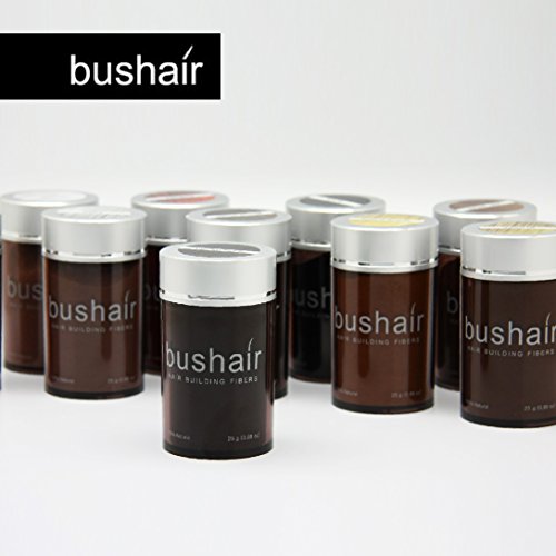 bushair - Polvo de fibras capilares sin componentes animales para ocultar la calvicie y aportar volumen (25 g)