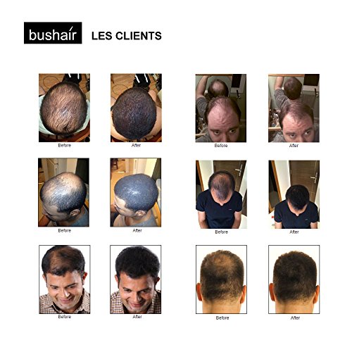 bushair - Polvo de fibras capilares sin componentes animales para ocultar la calvicie y aportar volumen (25 g)