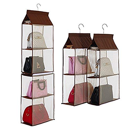 Businda Bolsa de Almacenamiento con 4 Ranuras para Colgar Bolso de Mano para Mujer, Bolsa para Ropa Sucia Plegable para Niñas