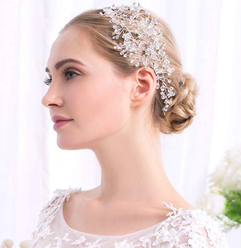 Butterme diadema de pedrería de cristal para novia, accesorios de boda para el cabello (diadema de brillantes, tiara, cadena, corona)