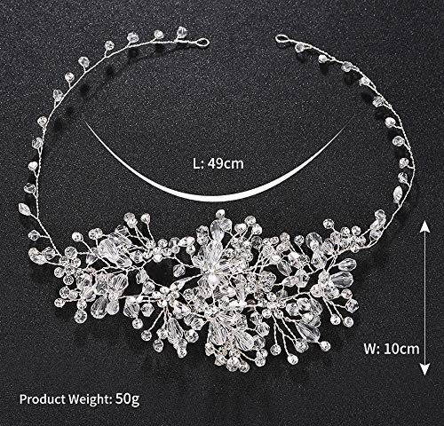 Butterme diadema de pedrería de cristal para novia, accesorios de boda para el cabello (diadema de brillantes, tiara, cadena, corona)