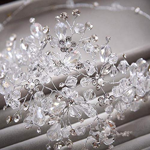 Butterme diadema de pedrería de cristal para novia, accesorios de boda para el cabello (diadema de brillantes, tiara, cadena, corona)