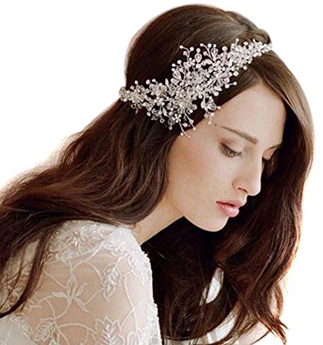 Butterme diadema de pedrería de cristal para novia, accesorios de boda para el cabello (diadema de brillantes, tiara, cadena, corona)