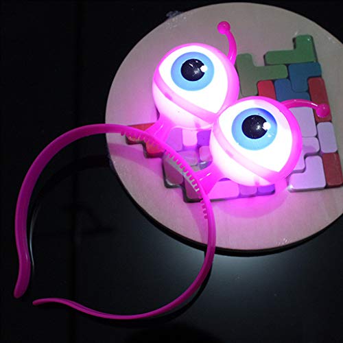 Buwei 4 Unids/Set Niños Adultos Patrón de Ojos de Insecto Aro de Pelo Luminoso Diadema de Luz LED para Fiesta de Bolas Festival Decorativo Accesorios Suministros