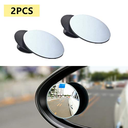 BUYGOO 2 Pcs Espejo de Punto Ciego Giratorio de 360 ° para Ala de Coche Espejo de Punto Ciego Convexo de Gran Angular Ajustable para Automóviles, SUV, Furgonetas, Camiones, Motocicletas