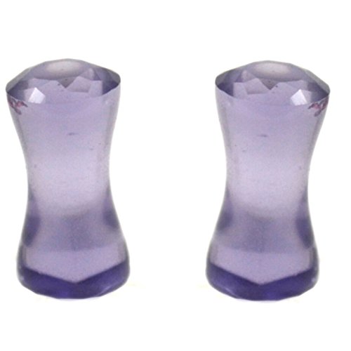 BYB Plugs Par de Tapones para los oídos de Cristal de Pyrex facetado Violeta con Doble Calibre Acampanado