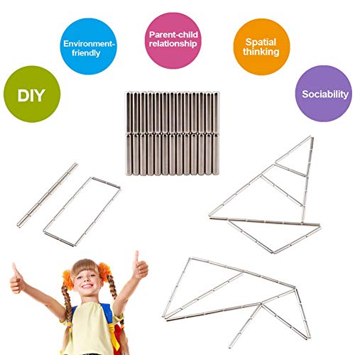 C- Juguete Educativo De Alivio De Presión De Palos Magnéticos De 100 Piezas Bloques De Construcción De Juguetes Innovadores Juego De Juguetes De Rompecabezas Sin Bola Magnética