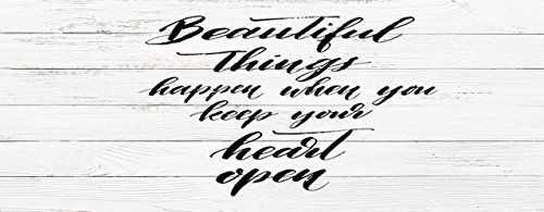 Cabecero Cama Cartón ecologico Texto Beautiful Things sobre imitación Madera Blanca 150x60cm | Disponible en Varias Medidas | Cabecero Ligero, Elegante, Resistente y Económico |